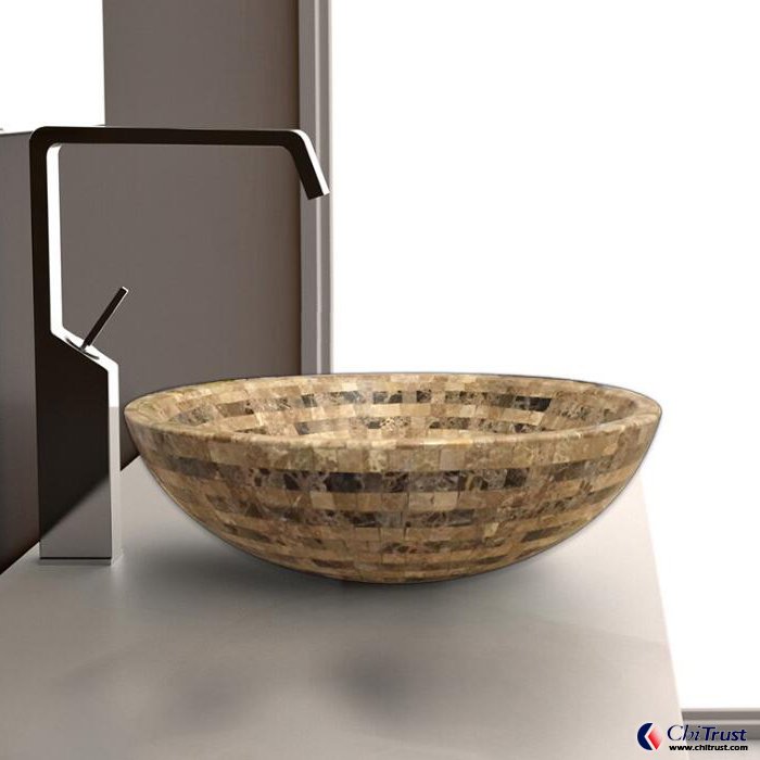 Mosaic marble stone basin CT-ST032